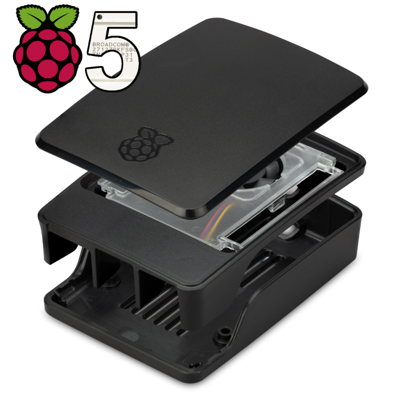 RASP 5 CASE BG: Boîtier pour Raspberry Pi 5, noir - gris chez