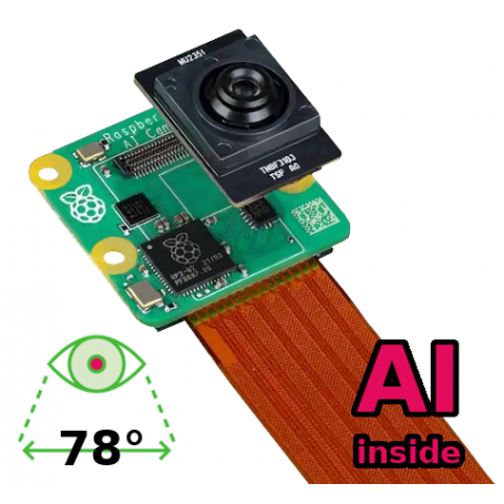 Raspberry Pi AI Camera - IMX500 - 12.3 megapixels - Manual focus