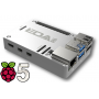 Boitier en aluminium pour Raspberry-Pi 5 - Argent/Silver - Dissipateur passif