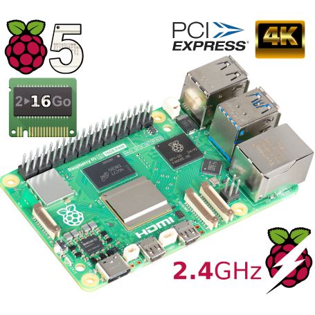Raspberry-Pi 5 - Nano-ordinateur monocarte surpuissant