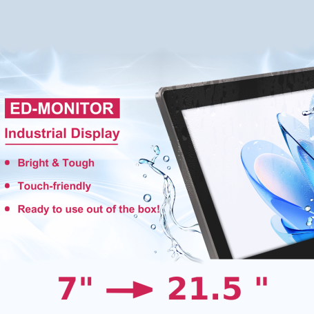 Moniteur Industriel - Ecran 7 à 21" - dalle tactile - Sortie Audio