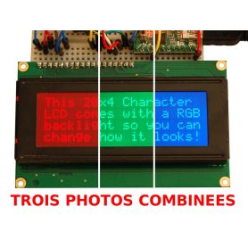 LCD 20x4 + EXTRA. RGB, négatif.