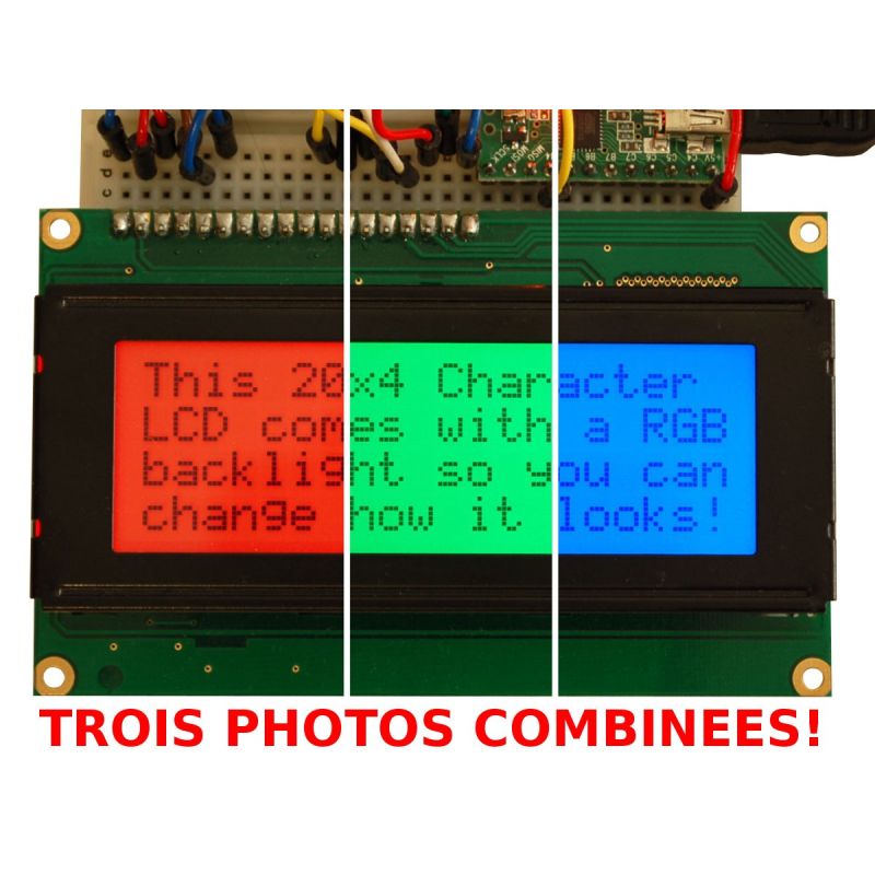 LCD 20x4 + EXTRA. RGB, Positif.