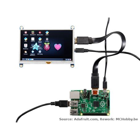 Ecran tactile 7 pouces 800x480 pour Raspberry Pi - connectique HDMI