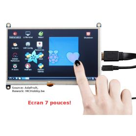 Affichage HDMI TACTILE pour Raspberry-PI - 800x480 - 7"
