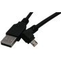 microUSB cable with 90° left plug