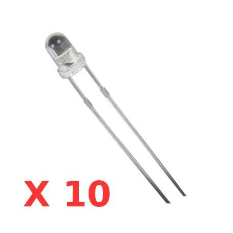10x LEDs Blanches 3mm