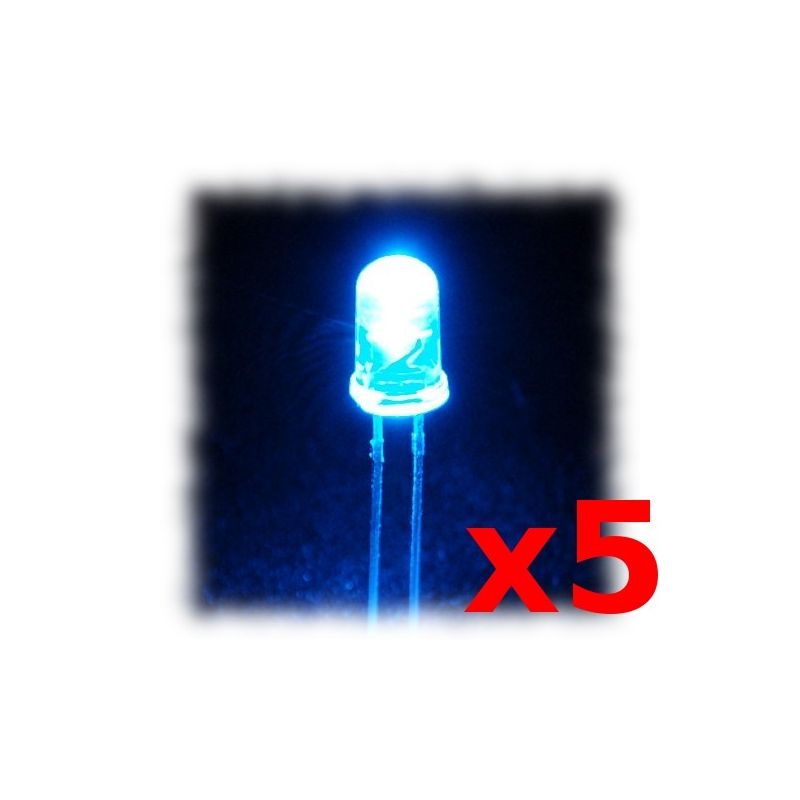 5 LEDs Super Brillantes BLEUES