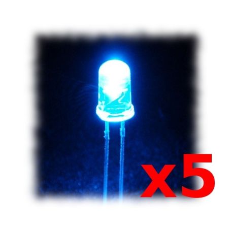 5 LEDs Super Brillantes BLEUES