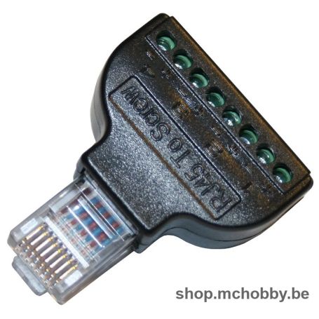 Male RJ45 adapter to 8x screw terminals