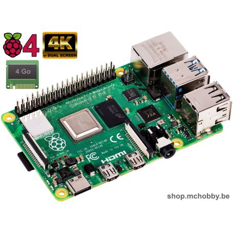 Raspberry Pi 4 4Go Essentiel Pack (Pi 4 inclus, BLANC)