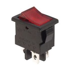 Rocker ROUGE ON/OFF Bipolaire - 250V 3A - Témoin rouge