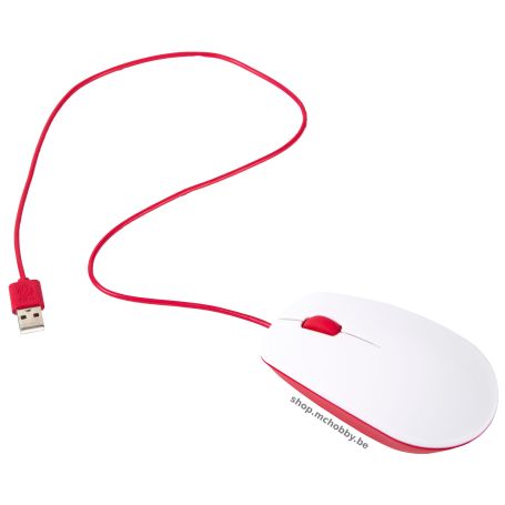 Souris Raspberry-Pi officielle - USB, Framboise et blanc
