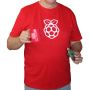 T-Shirt Raspberry-Pi officiel rouge/logo blanc