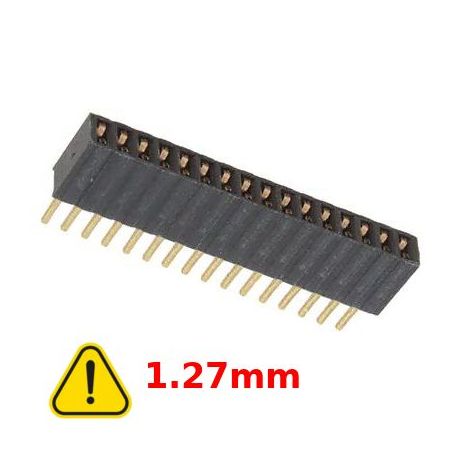 Female connector 1x16 pins, 1.27mm spacing