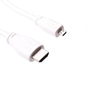 Câble officiel Raspberry Pi Mini HDMI C/Mâle vers HDMI A/Mâle Longueur 1m  Blanc