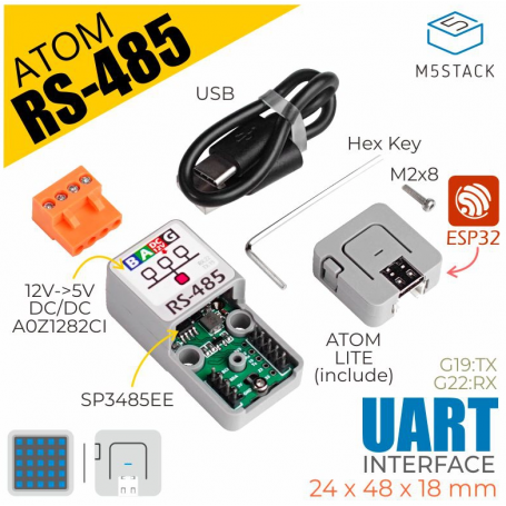M5Stack : Atom - RS485 + DC/DC power supply