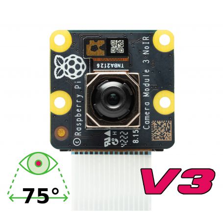 Raspberry-Pi camera 12 MegaPixels NoIR - V3 - Auto-focus, HDR, Low light sensitivity