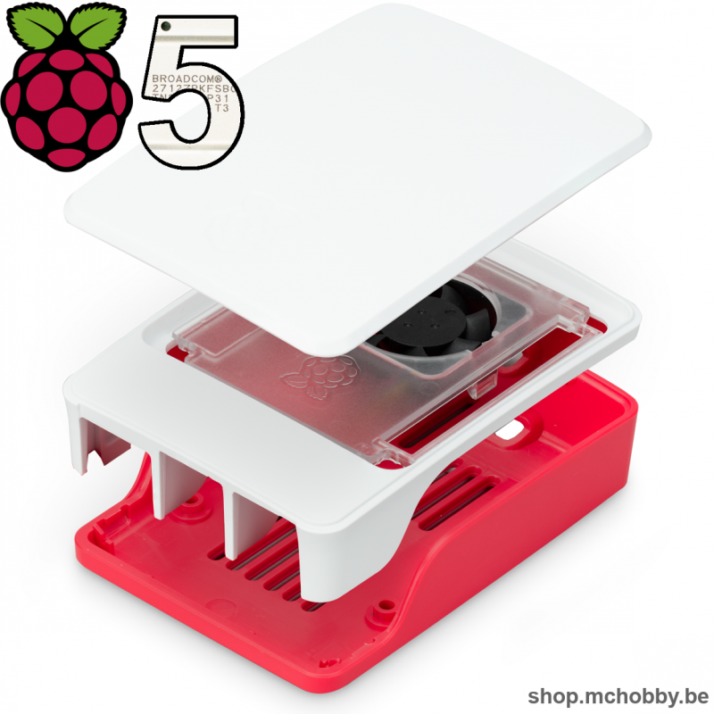Boîtier officiel Raspberry Pi 5 - Rouge Framboise