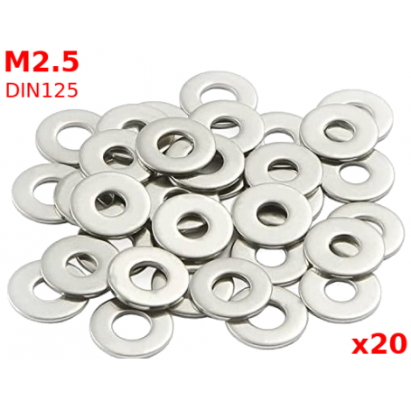 20x Washers M2.5 - DIN125 - Steel/Zn