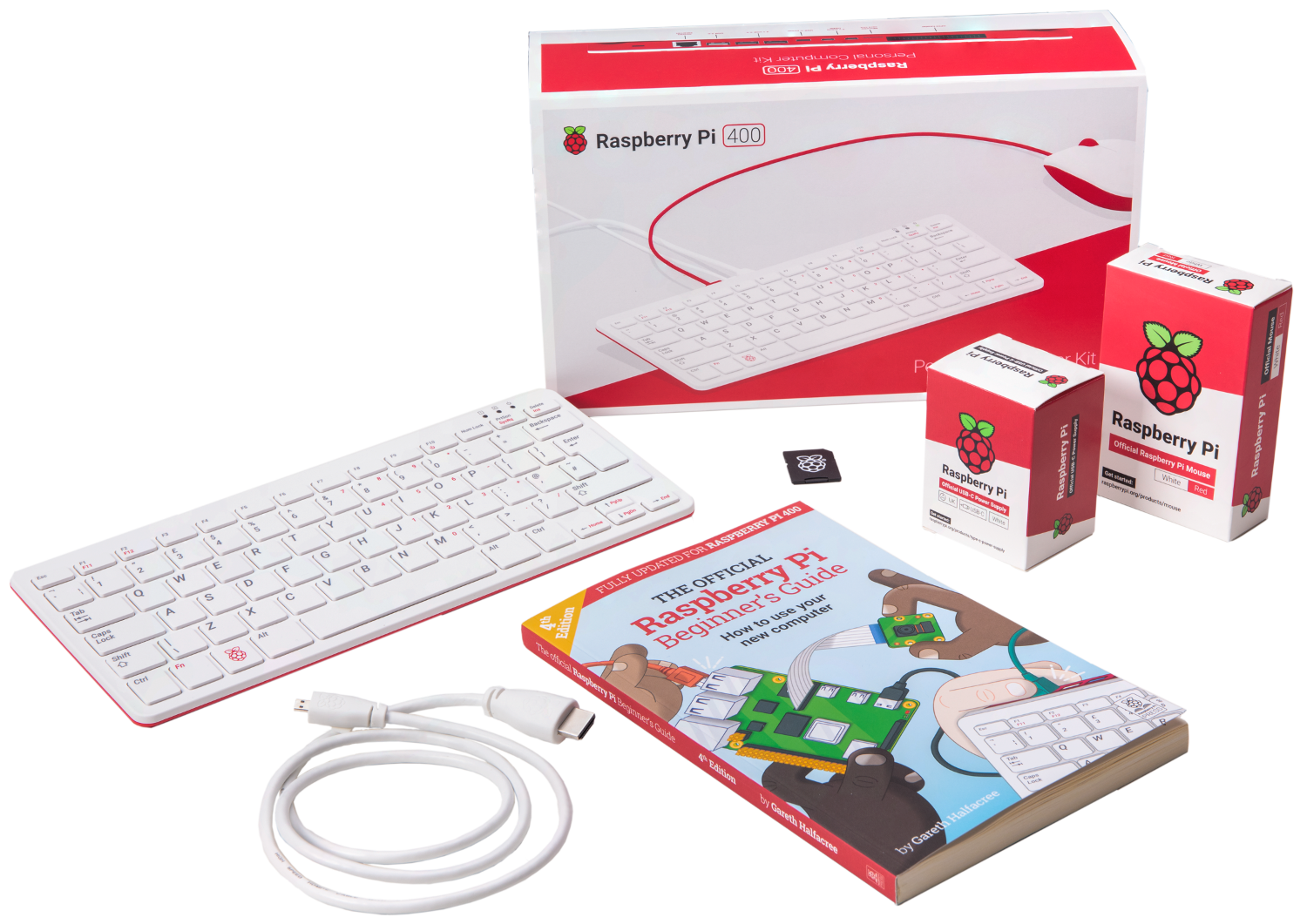 Content of the Raspberry-Pi 400 kit