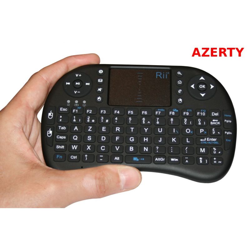Mini clavier sans fil AZERTY Rii Multimedia Pack